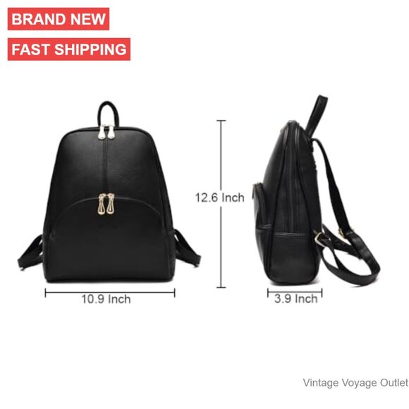 PU Leather Backpack Purse Adjustable Strap Casual Shoulder Bag Women main image 7